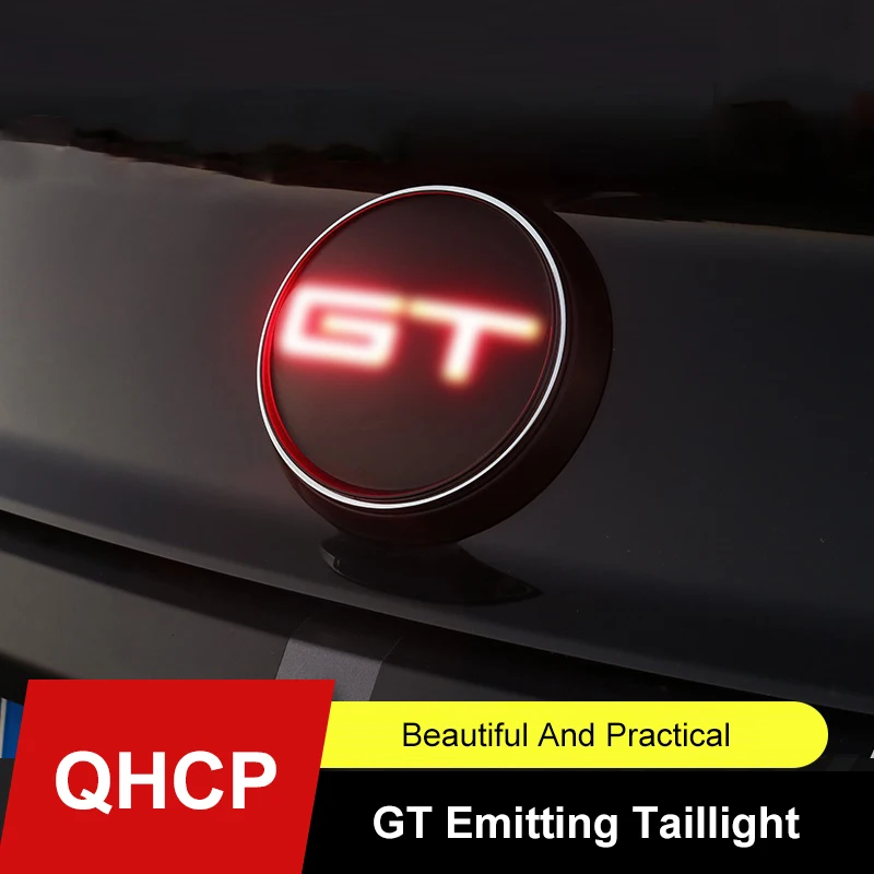 QHCP Car LED Trunk Badge Emblem Lights Brake Red Lamp Flashing For Ford Mustang 2015 2016 2017 2018 2019 2020 Exterior Accessory