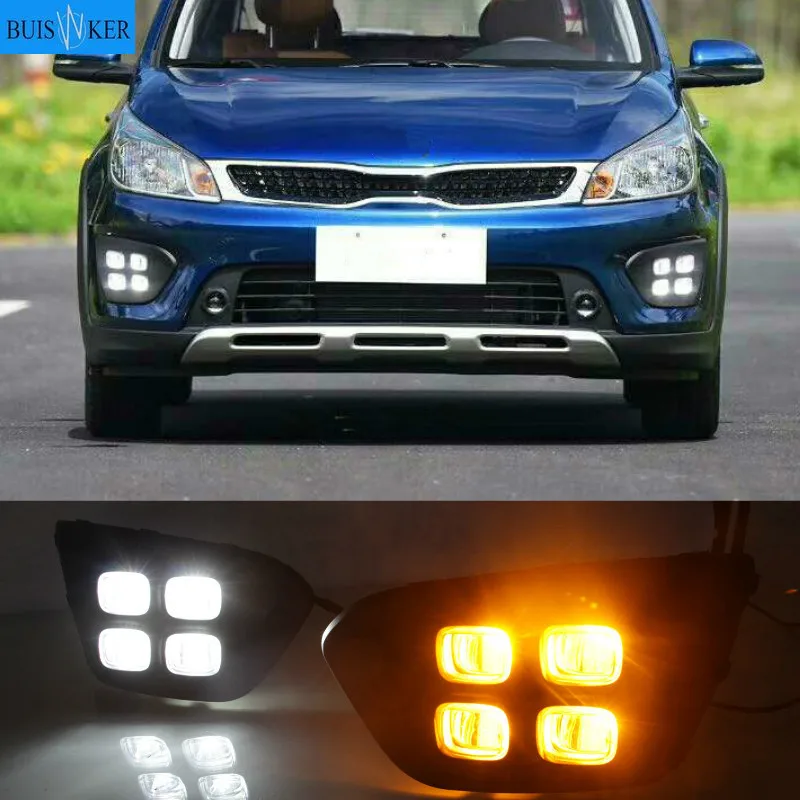 

Car 12V DRL Day Lights Lamp For Russia KIA RIO X-Line 2018 Highlight Auto Driving Daytime Running Lights on Car DRL Super Bright