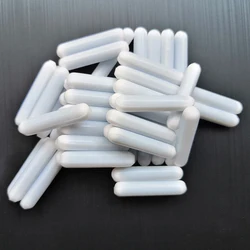 C6x30mm Laboratorio Ancoretta Magnetica Bar PTFE Pianura Agitazione Bar senza Perno Anello bianco Spinbars, di forma cilindrica, 10pcs