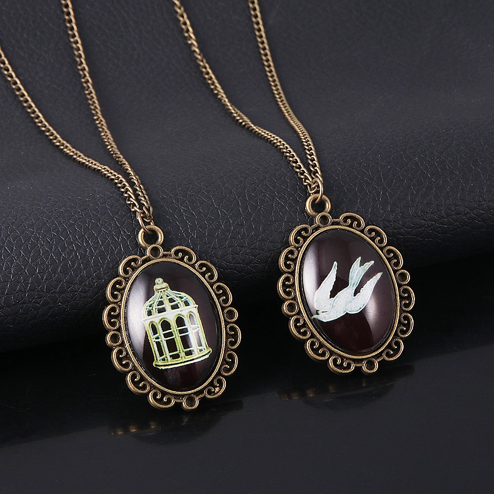 

Game BioShock Infinite Necklace Bird and Cage Pendant Necklace for Women Men Choker Jewelry