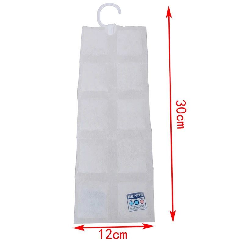 10 grids desumidificador sacos umidade absorvente pendurado guarda-roupa higroscopic anti-molde dessecante agente de secagem do agregado familiar