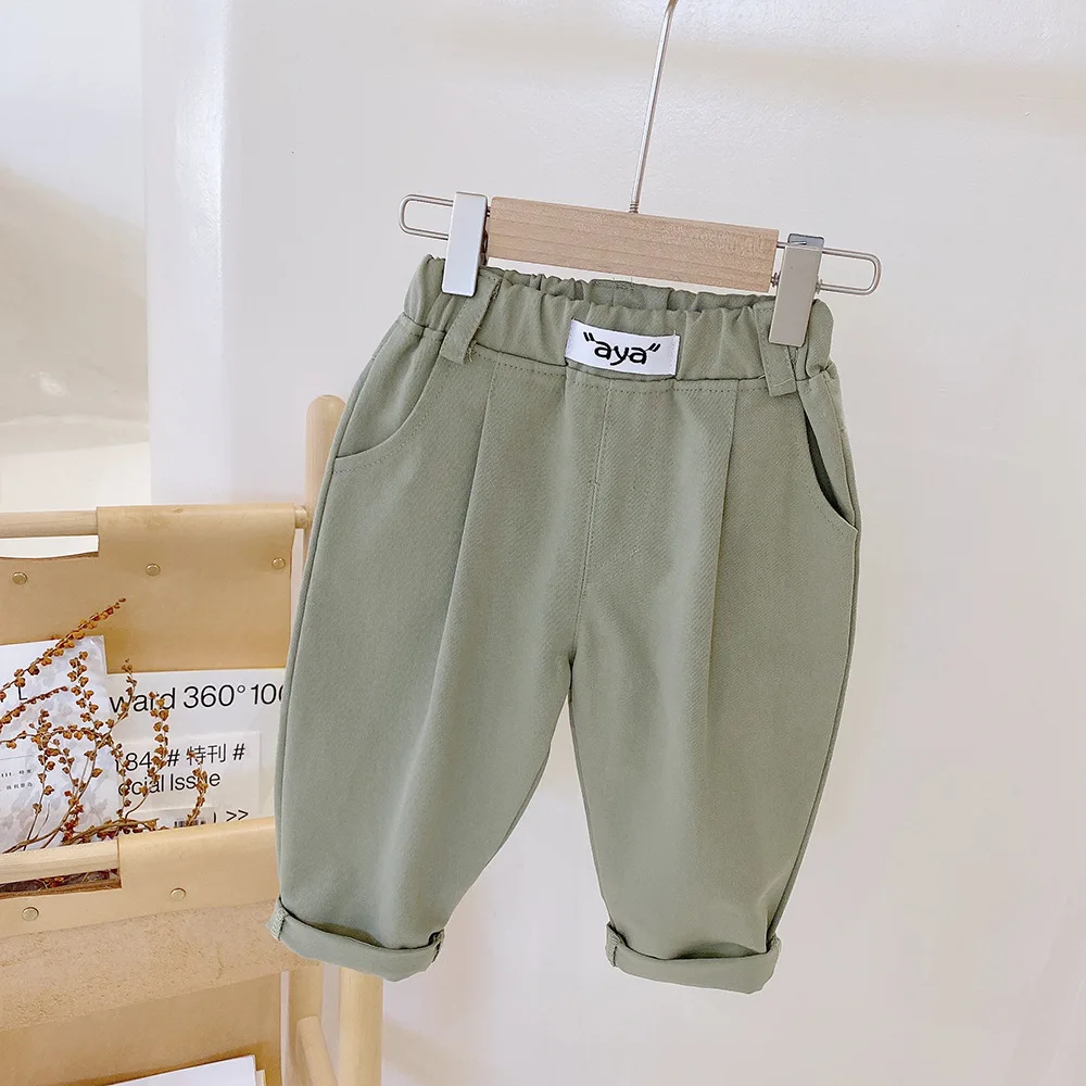 MILANCEL Boys Clothes Korean Casual Loose Solid Fashion Cotton Pants