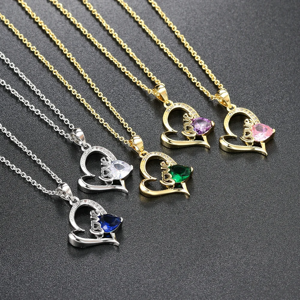 Aesthetic Heart Pendant Necklaces for Women Korean Fashion Choker Chains On Neck Crystal Silver Color Jewelry Wholesale N546