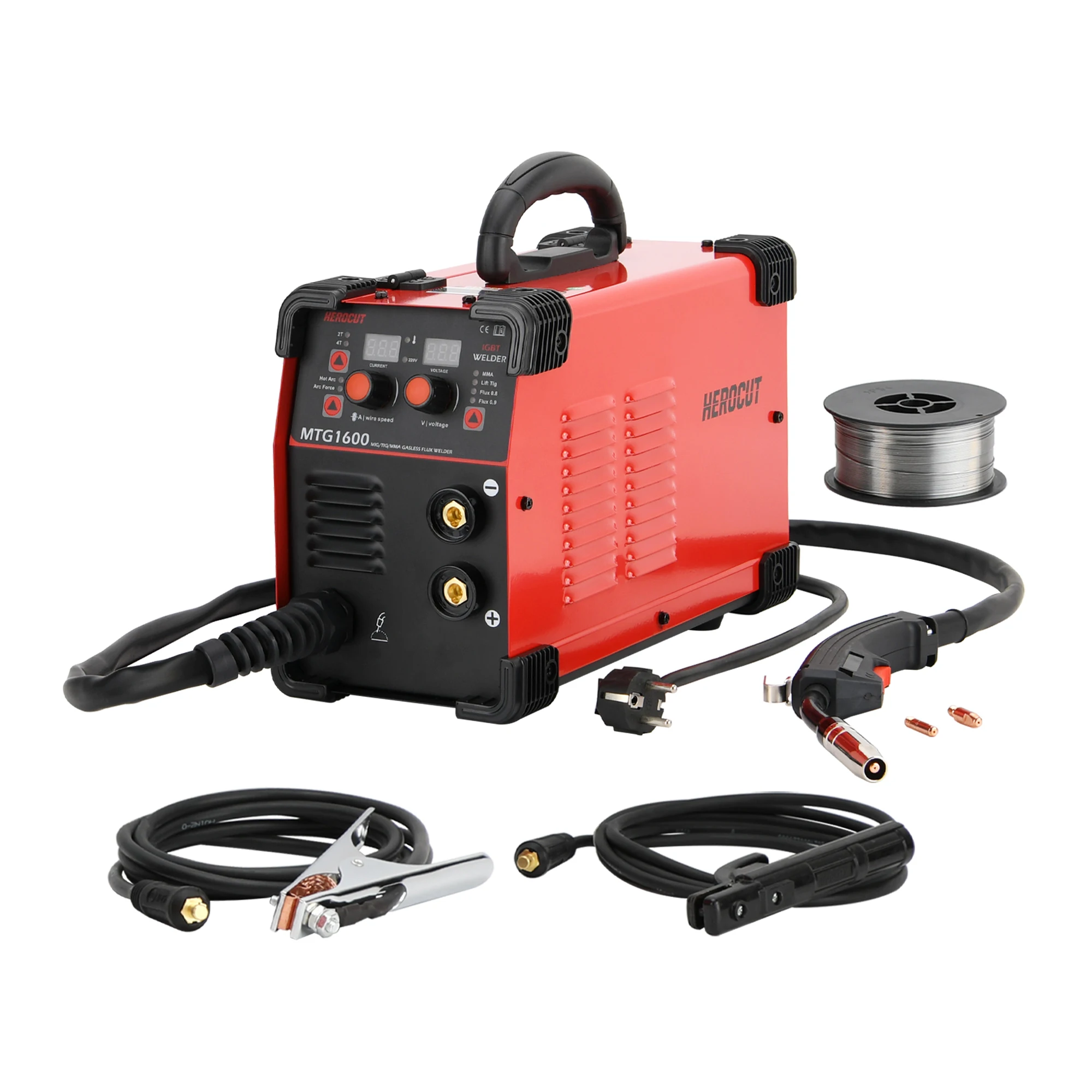 

220V Welding Machine MTG1600 MIG TIG ARC/MMA 3 in 1 Inverter Welder 0.5 KG Gasless 0.8/0.9 Flux Cored Household Welding Machine