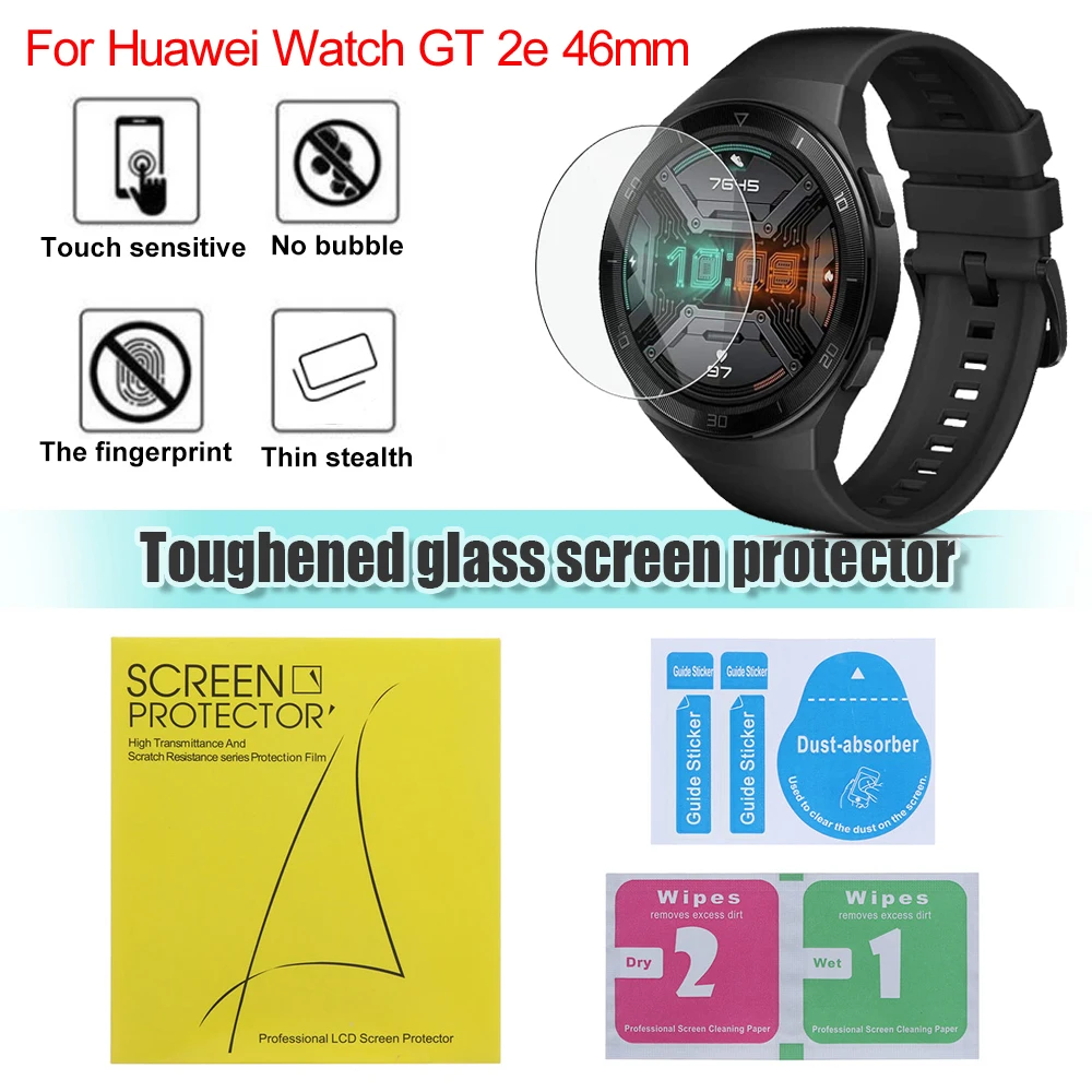 1PC 9H Clear Tempered Glass Screen Protectors Ultra Thin Anti-Scratch2.5D Curved Protective Film For Huawei Watch GT 2e 46mm