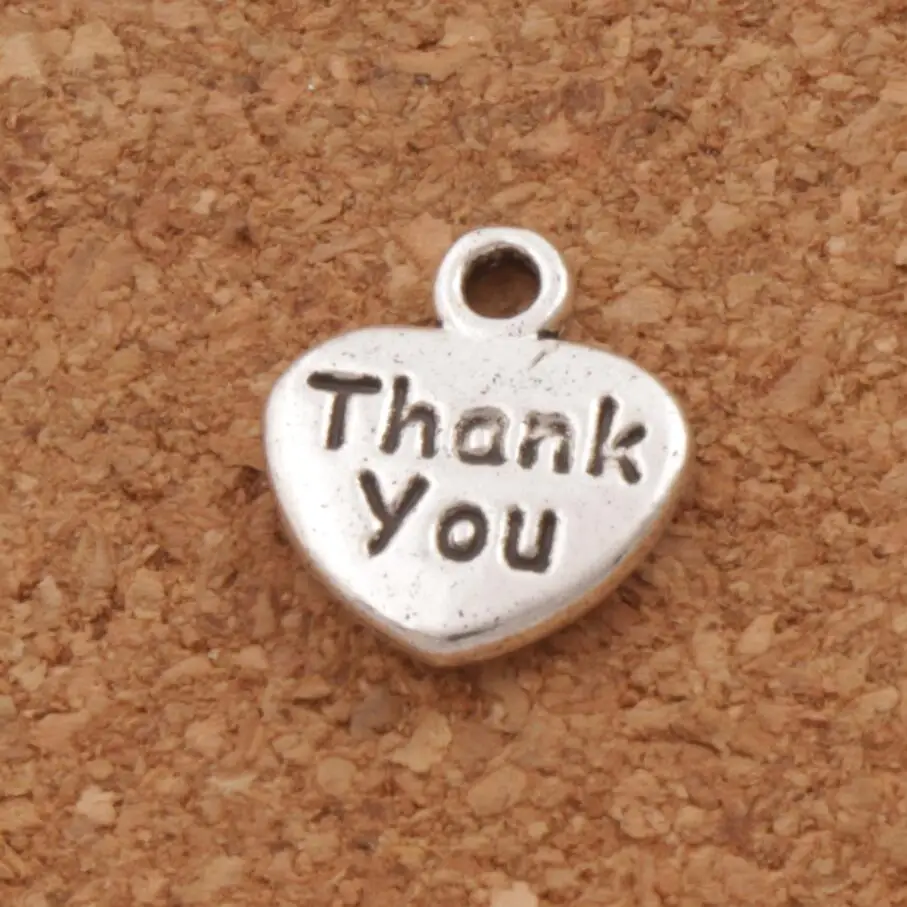 

Thank You Heart Spacer Charm Beads 12.3x10.8mm 300PCS Zinc Alloy Pendants Handmade Jewelry DIY L373