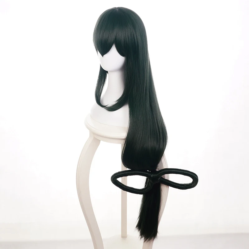 Nuovo 100cm/39.37 pollici My Hero Hero Academia Tsuyu Asui parrucche Cosplay lunghi capelli sintetici verde scuro Perucas parrucca Cosplay Hairnet