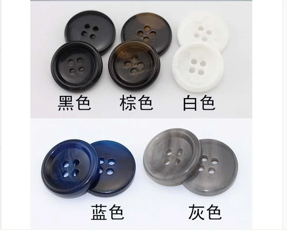 20pcs/bag of High-quality Resin Buttons Black and Blue Various Colors Optional DIY Suit Coat Decorative Buttons