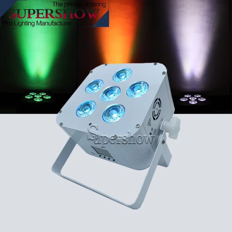 

High quality rgbwa uv 6in1 par light 6x18w battery wireless dmx led uplight for wedding event equipment