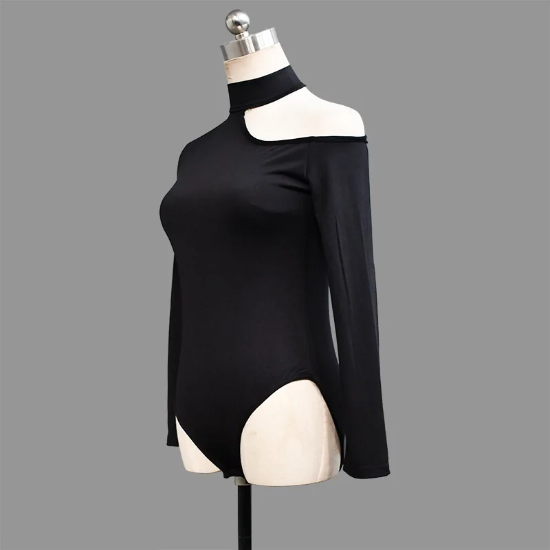 New Adult Women Latin Tops Long Sleeved T-shirt Stage Competition Dancewear Sexy Ballroom Samba Dancing Practice Costume