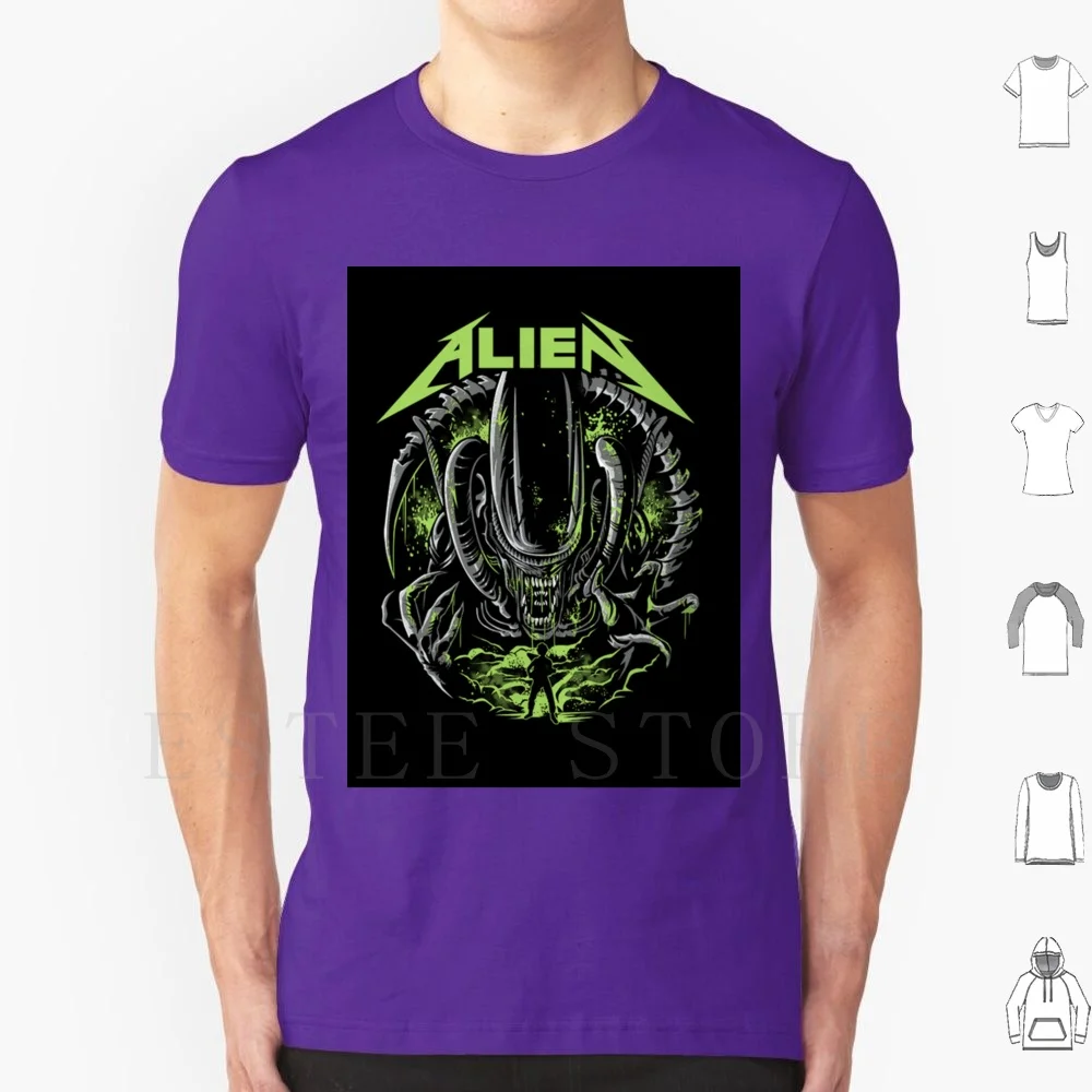 Camiseta verde de algodón con estampado de la serie de películas del octavo pasajero Saga Anime lindo Fanart Fan Art Figital Ellen Ripley negro verde Vs