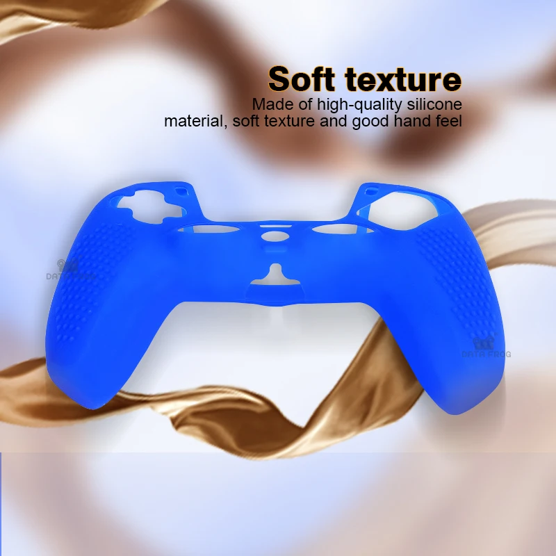 Data Frog Soft Silicone Case For PS5 Controller Anti-Slip Rubber Skin Protection Cover For PS5 Gamepad With Luminous Cap