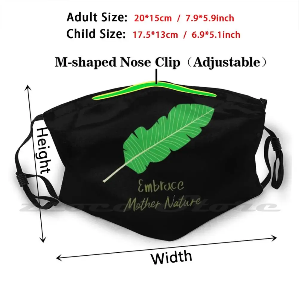 Design-Creator-With-A-Single-Plant-Leaf Custom Pattern Washable Filter Pm2.5 Adult Kids Mask Save The Ocean Embrace