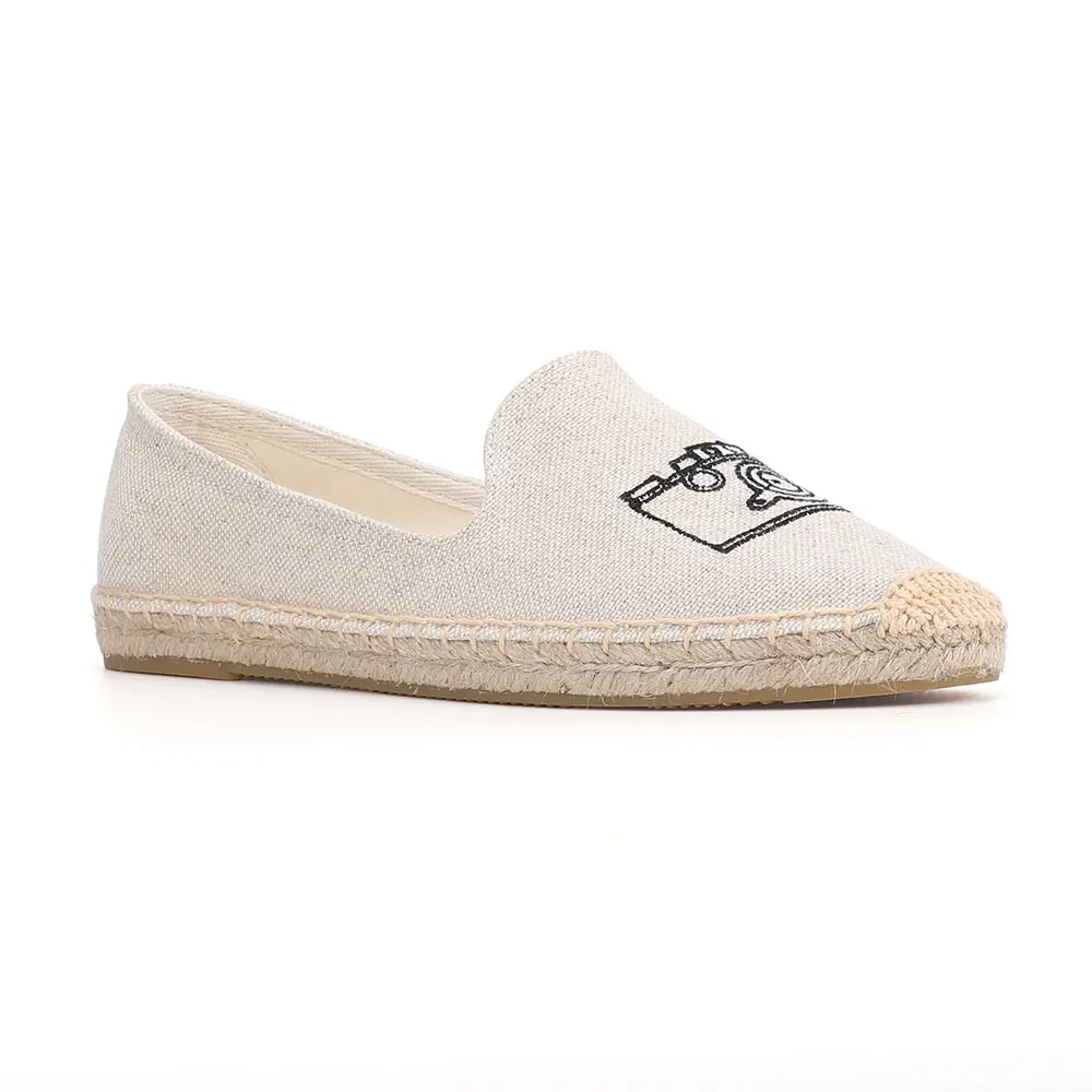 Women Espadrilles For Flat 2022 Sapatos New Arrival Promotion Ballet Flats Hemp Cotton Fabric Rubber Zapatillas Mujer Casual