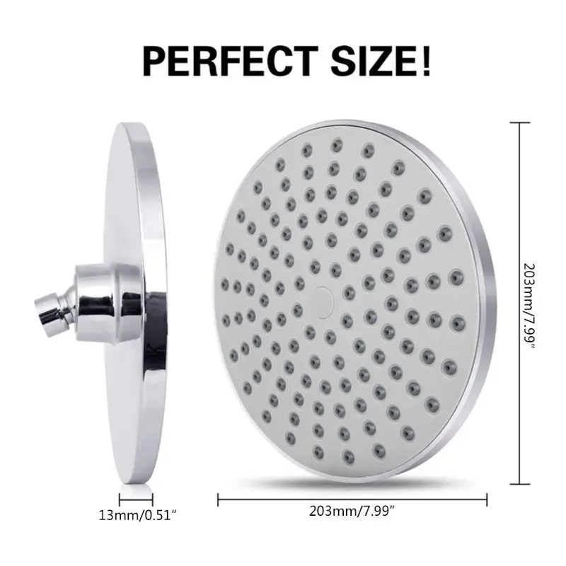 High Pressure Shower Head 8 Inch Ultra-Thin Design Pressure Boosting Rainfall Shower Head Top Spray