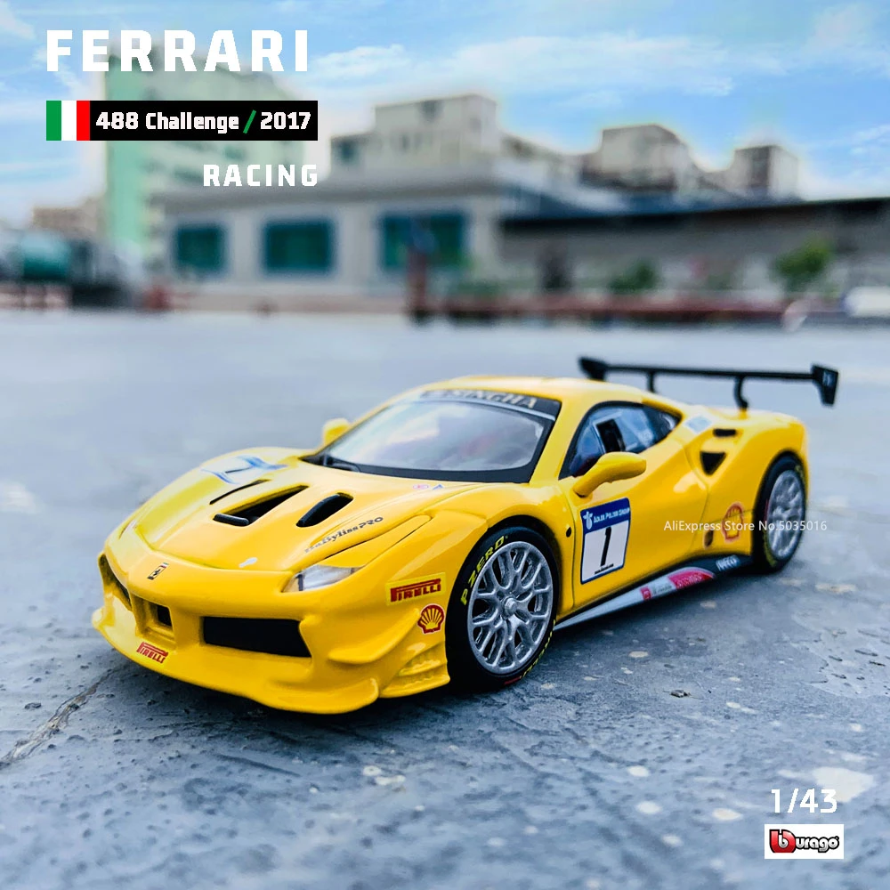 

Bburago 1:43 издание в твердой обложке Ferrari 488 вызов гоночная модель моделирование автомобиля модель сплава автомобиля игрушка Мужская коллекция подарок
