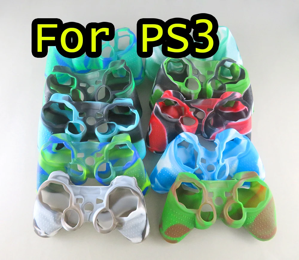 50pcs/lot Camouflage Silicone Case Protective Skin Cover For Sony Playstation 3 PS3 Controller Silicone Gel Rubber Case