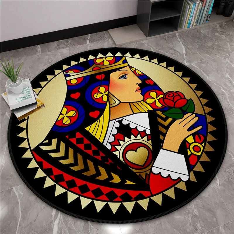 

3D Creative pattern Round Carpets Home Decor Fluffy Rugs Sofa Coffee Table Anti-Skid Floor Mat Kid Shaggy Bedroom play Area Rug