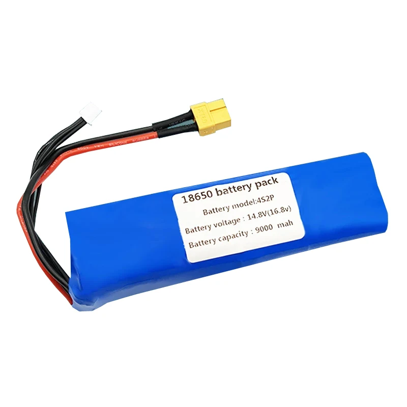 14.8V 9000mAh 4S2P High Capacity 16.8V Li-ion Battery UAV Rechargeable for Various RC Airplane Drone Quadrotor XH2.54-5P XT60