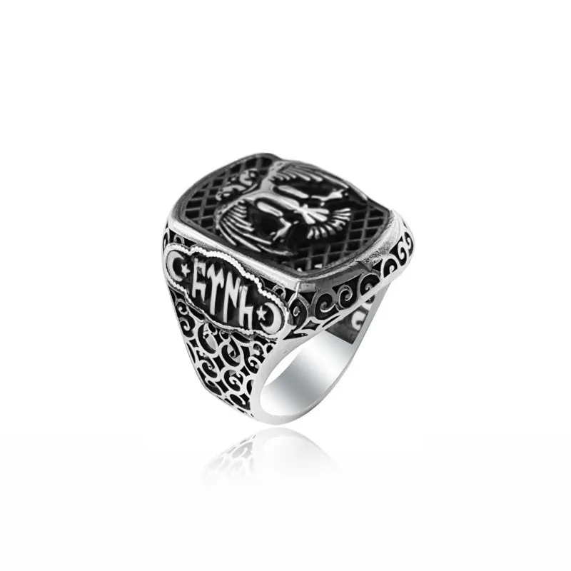 925 Silver Ottoman Rings For Men Silver Kayi Ring Resurrection Ertugrul Rings for Man