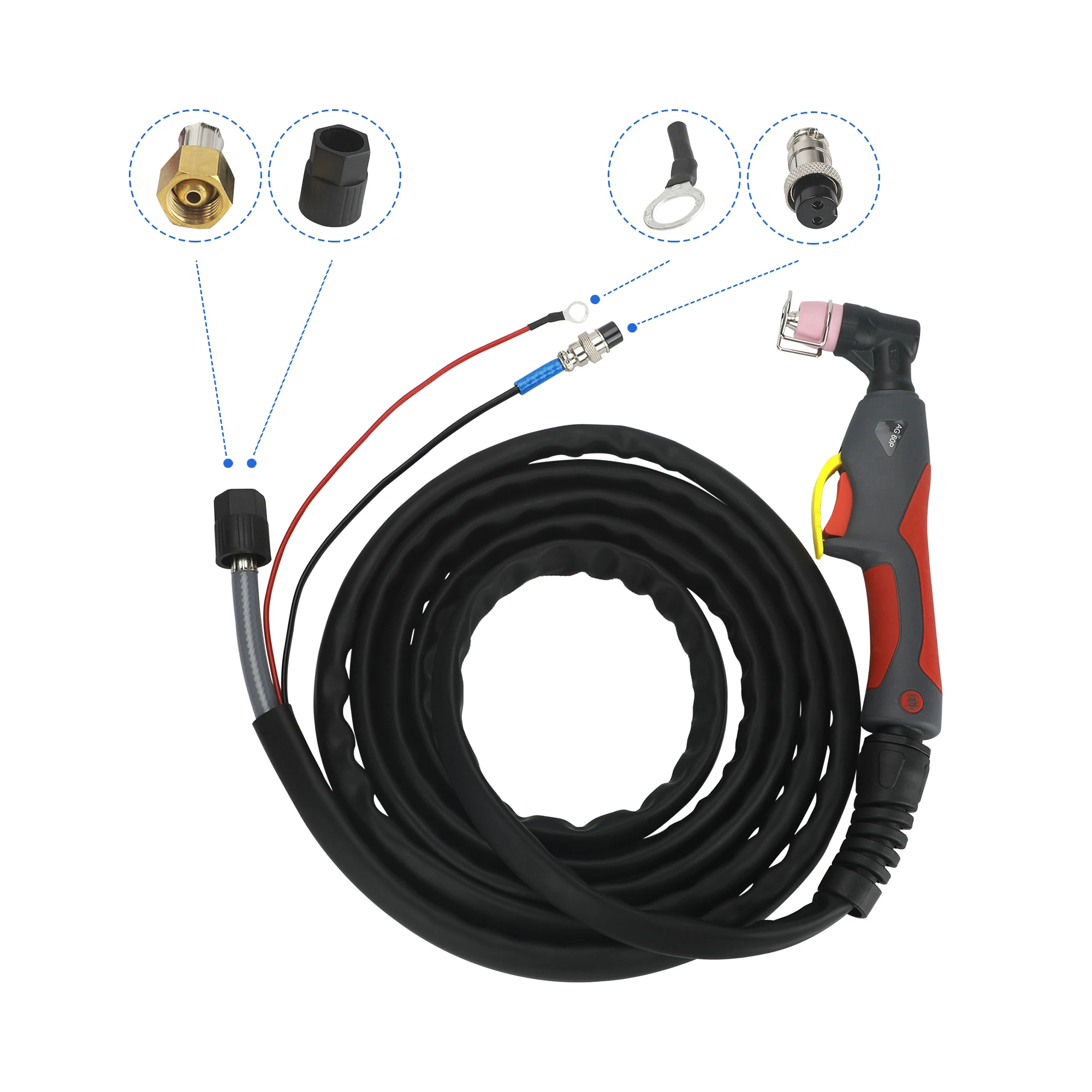 AG60P Plasma Torch 40-60Amp Pilot Arc Plasma Cutter Head Body 4 Meter Cable Length for CUT60SP