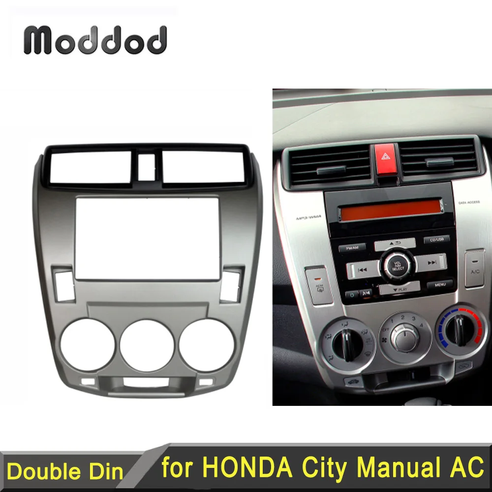 

Double 2 Din Fascia for HONDA City 2008+ Ballade 2011+ Radio DVD Stereo CD Panel Dash Mounting Installation Trim Kit Face Frame