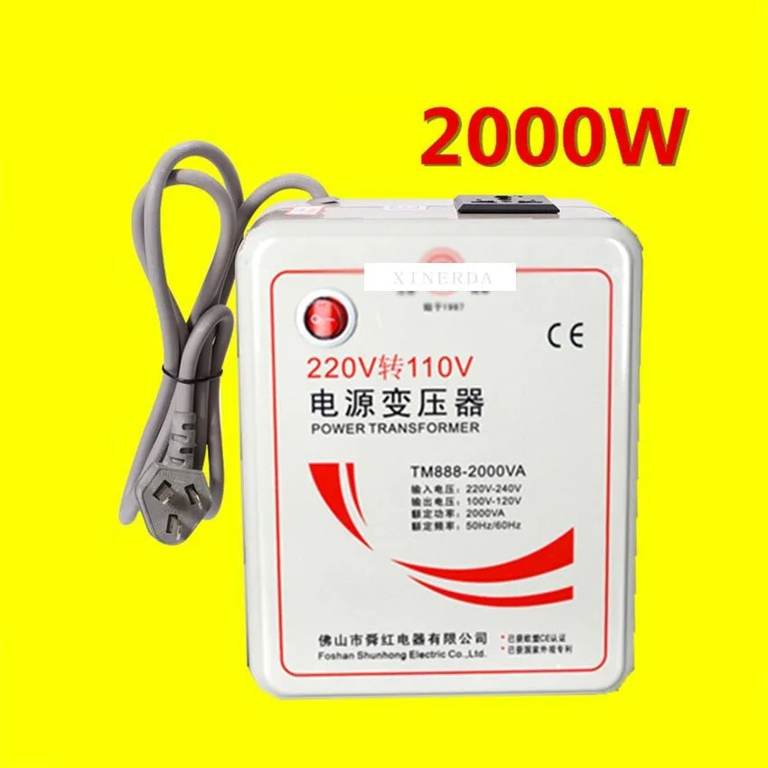 

New TM888-2000VA 2000W High-power Transformer 220V Turn 110V to 220V Appliances Voltage Power Converter 50Hz/60Hz 2000VA