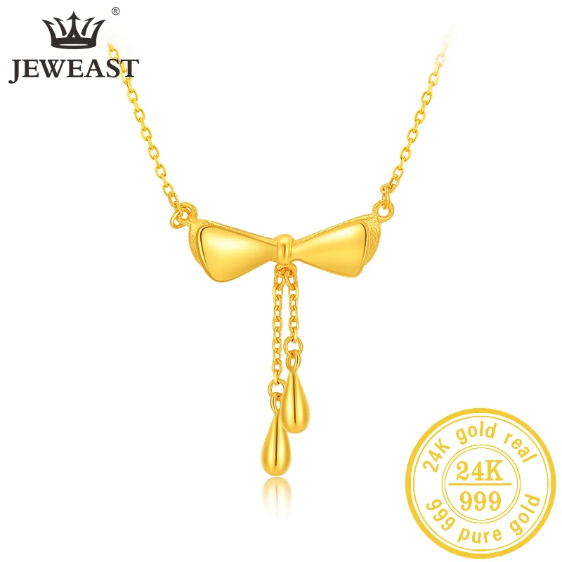 

JLZB 24K Pure Gold Necklace Real AU 999 Solid Gold Chain Beautiful Upscale Trendy Classic Party Fine Jewelry Hot Sell New 2023