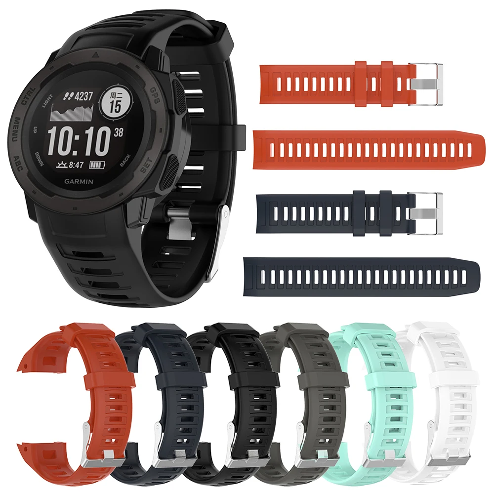 22mm Silicone Watchband Strap For Garmin Instinct/Instinct 2 Smart Watch Band