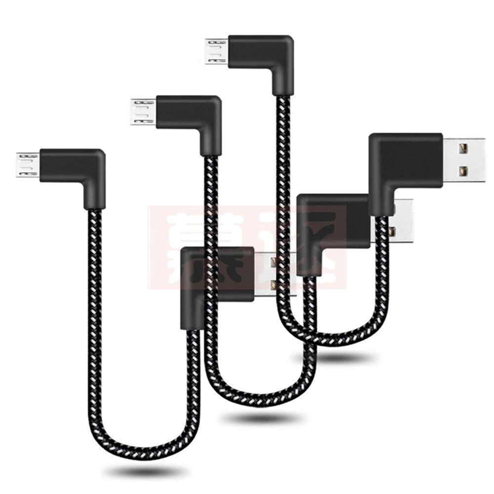 USB 2,0 zu Typ-C Kabel 90 Grad Stecker USB 3,1 Typ-C Schnelle Lade Datenkabel für alle Typ C Gerät Nylon Geflochtene Kabel