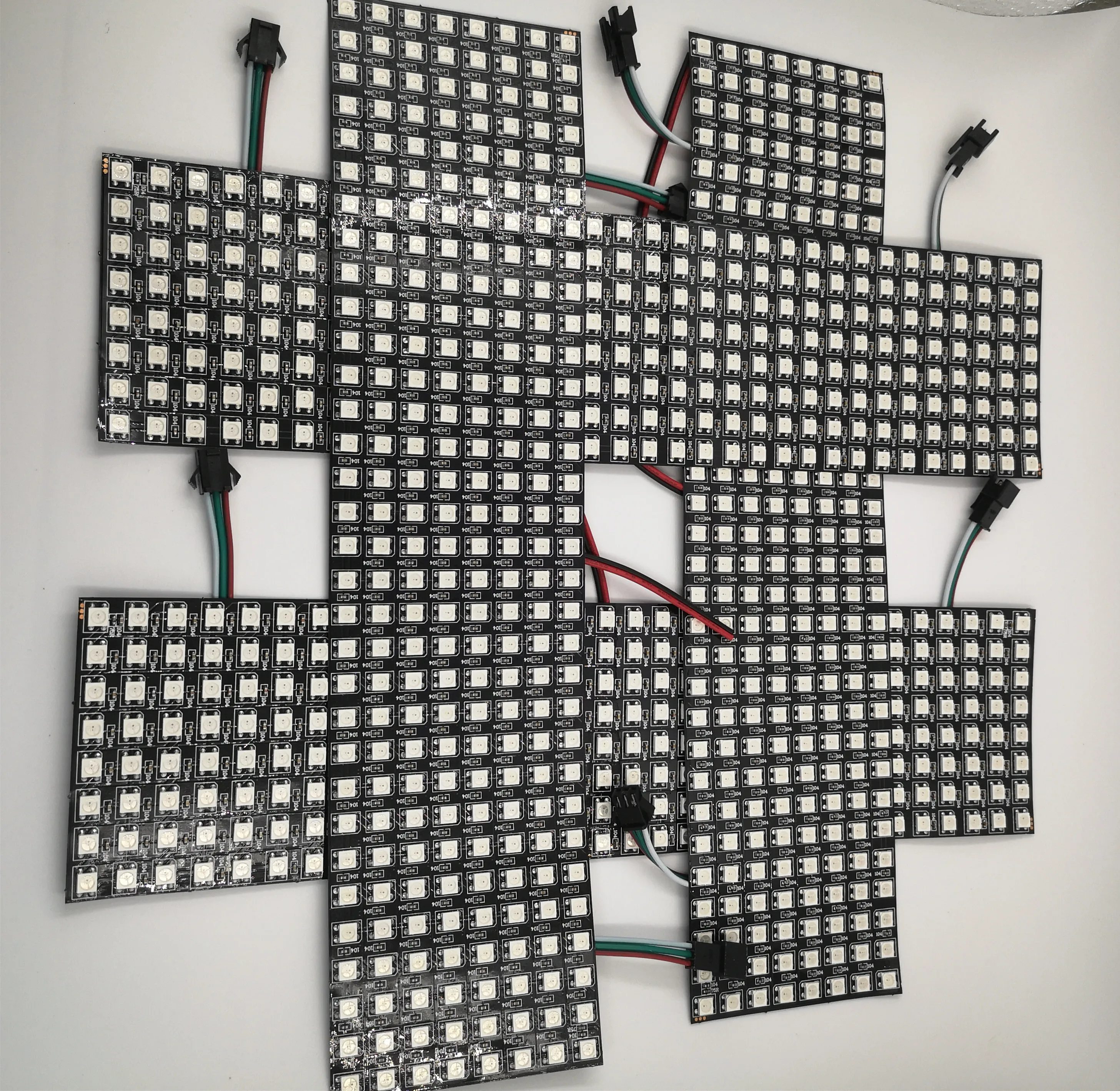 2PCS WS2812B 8X8 8x32 16x16 Pixel Panel Flexible Matrix Screen WS2812 IC RGB 5050 SMD Led Module Individually Addressable DC5V