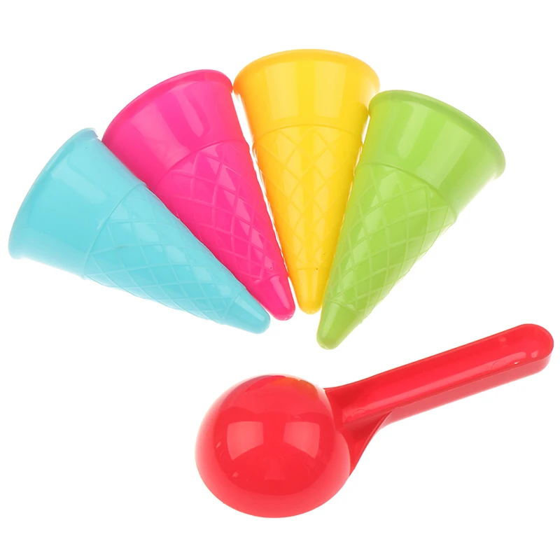 Cute Ice Cream Cone Scoop Sets Beach Toys Sand Toy for Kids Children Educational Summer Play Set Game Gifts