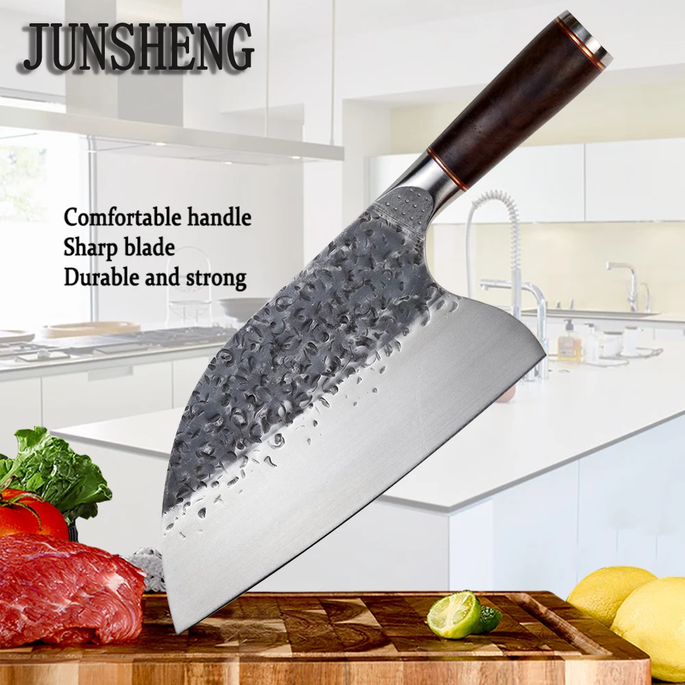 

Kitchen Chef Knife China Hand Forged Sharp Knife Non-stick Professional 7.5 Inch Butcher Vegetable Knife Ebony Handle 5 CR