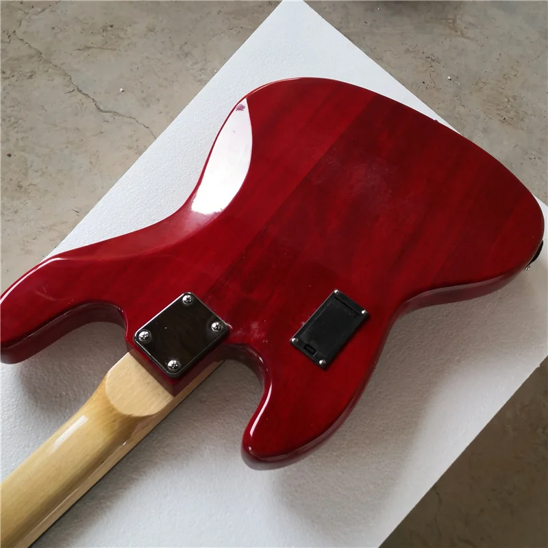 4 String Active Pickup for Bass, Varnish Red Painted Dass, Super Cool Bass You Can Choose Your Favorite Color and Material