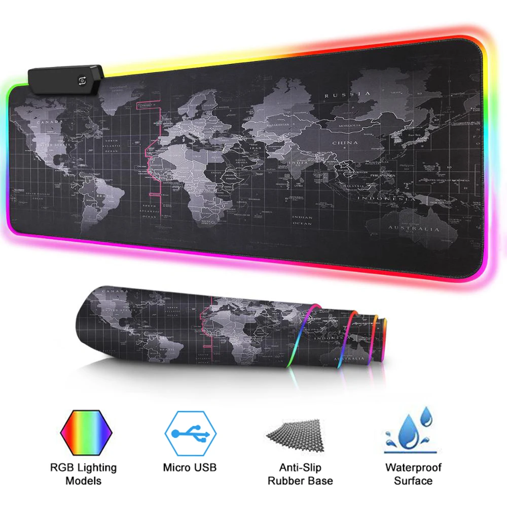 RGB Gaming Mat Mouse Pad XXL Gamer Large Desk Mat Backlit Mousepad Big Surface For The Mouse Carpet Computer Keyboard Mause Ped