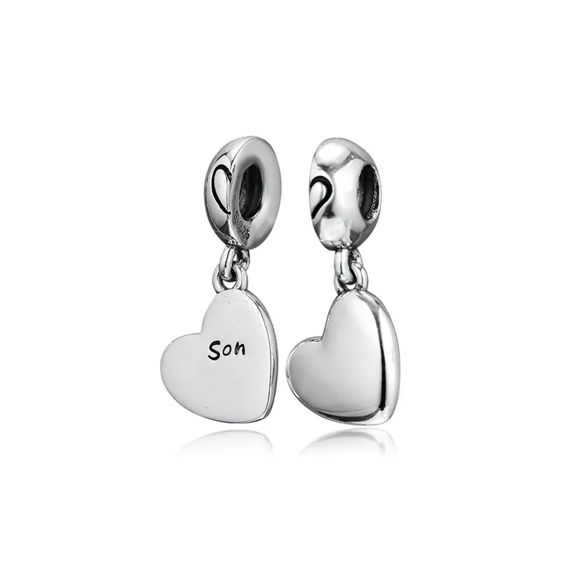 

Mother & Son Love Heart Couple Pendant Charms for Women Bracelets Silver 925 Original Jewelry Family Charms for Jewelry Making