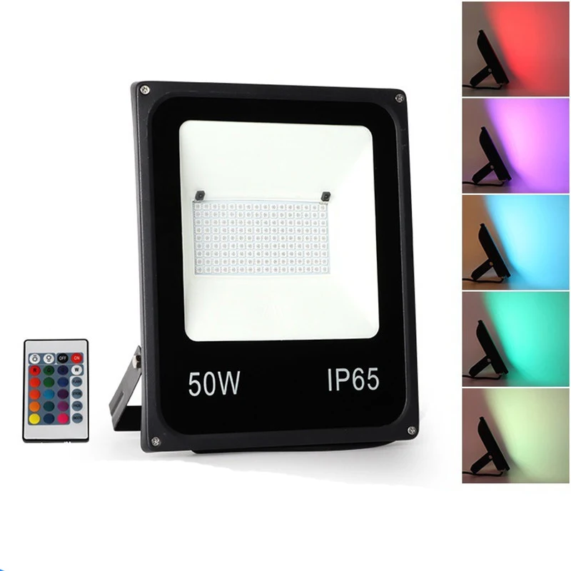 

10PCS 20W 30W 50W RGB Led Flood Light Waterproof Luminaire Projector Outdoor Lamp Color Changeable Spotlight With Remote Control