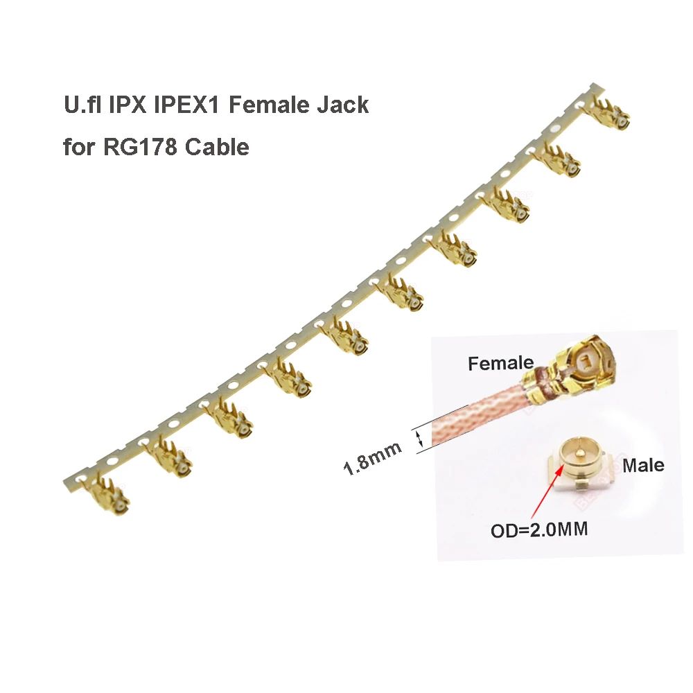 Imagem -03 - Terminal da Placa Base da Antena Coaxial do rf Conectores Fêmeas do Ipx Ipex Ipex1 Ipex4 Soquete Mhf4 Smt Wifi U.fl 100 Peças Pelo Lote