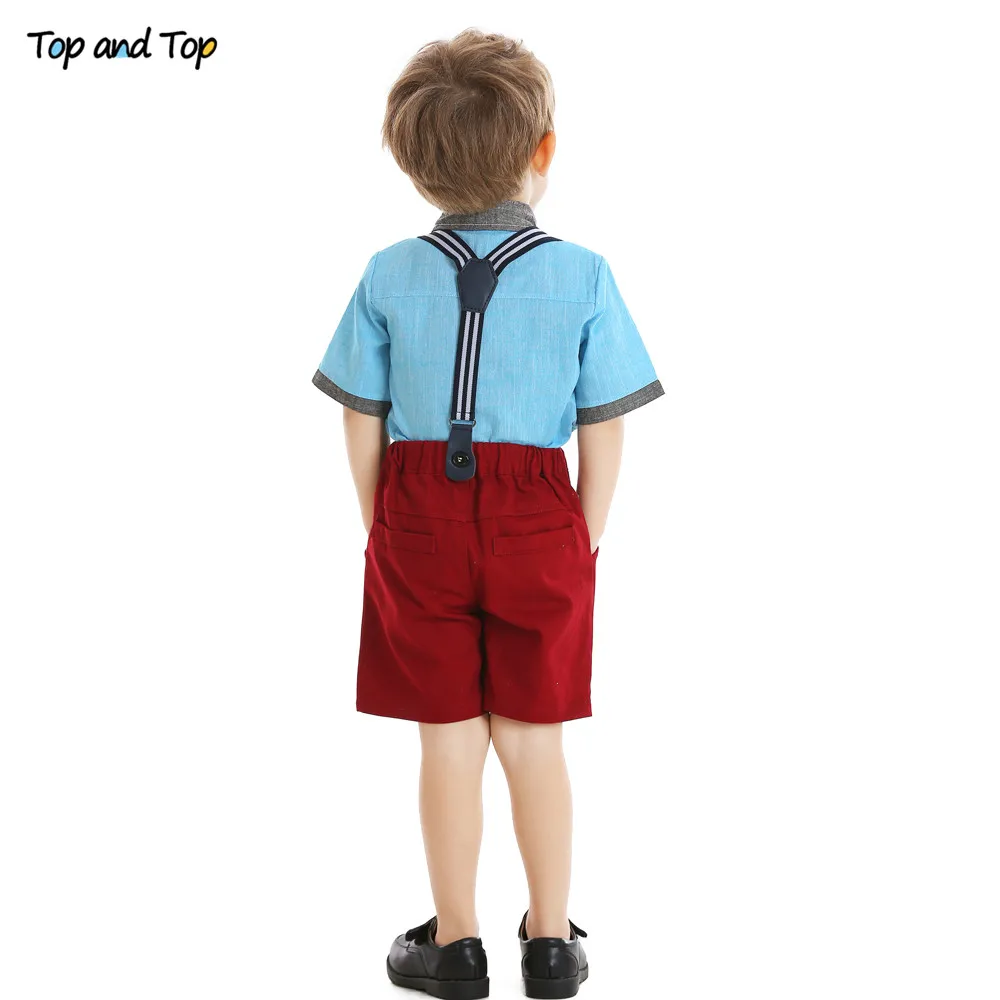 Top and Top New Arrival Fashion Summer Children Boys Clothes Sets Boy Gentleman 2Pcs Clothes Suit for Wedding and Party