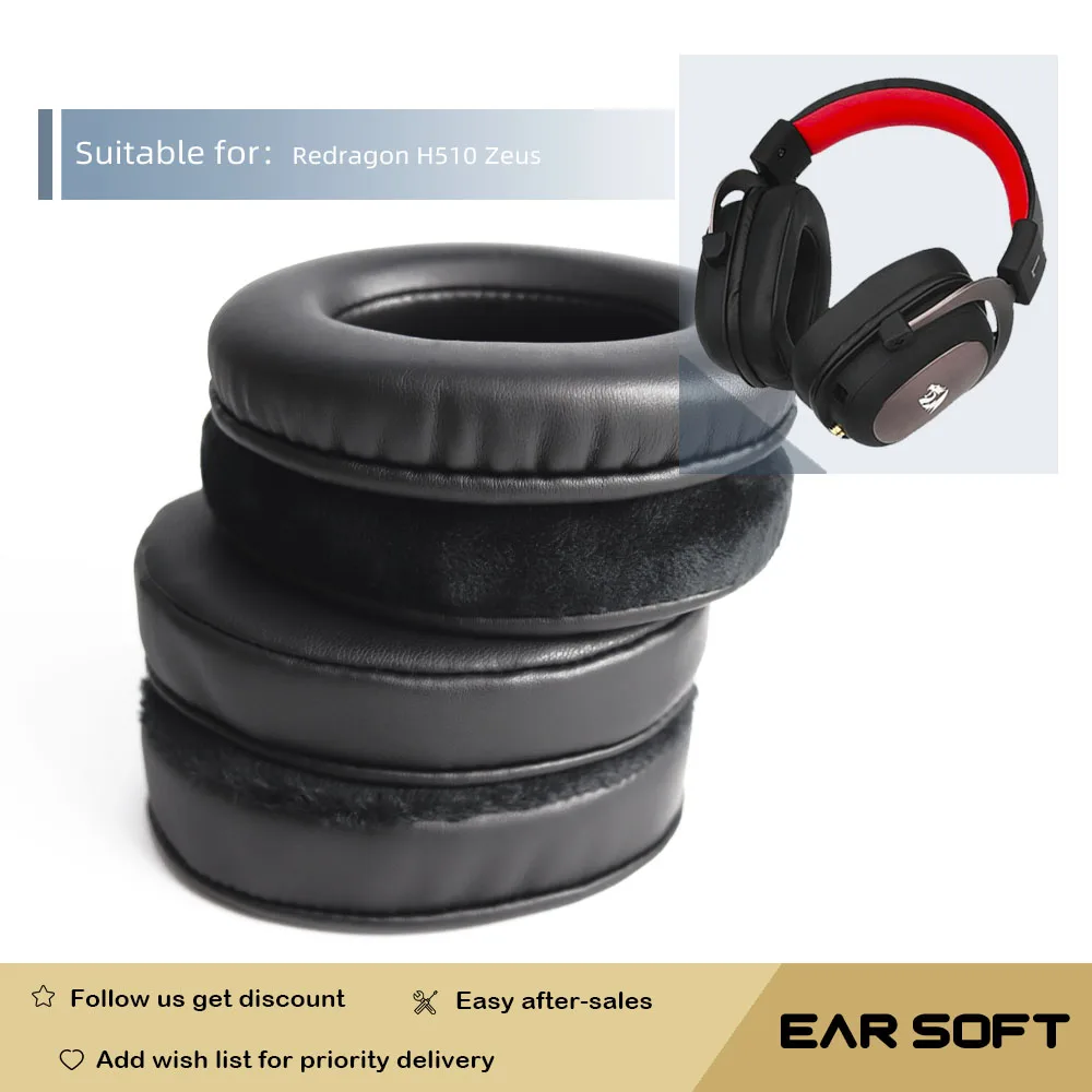 Earsoft Replacement Ear Pads Cushions for Redragon H510 Zeus Headphones Earphones Earmuff Case Sleeve Accessories