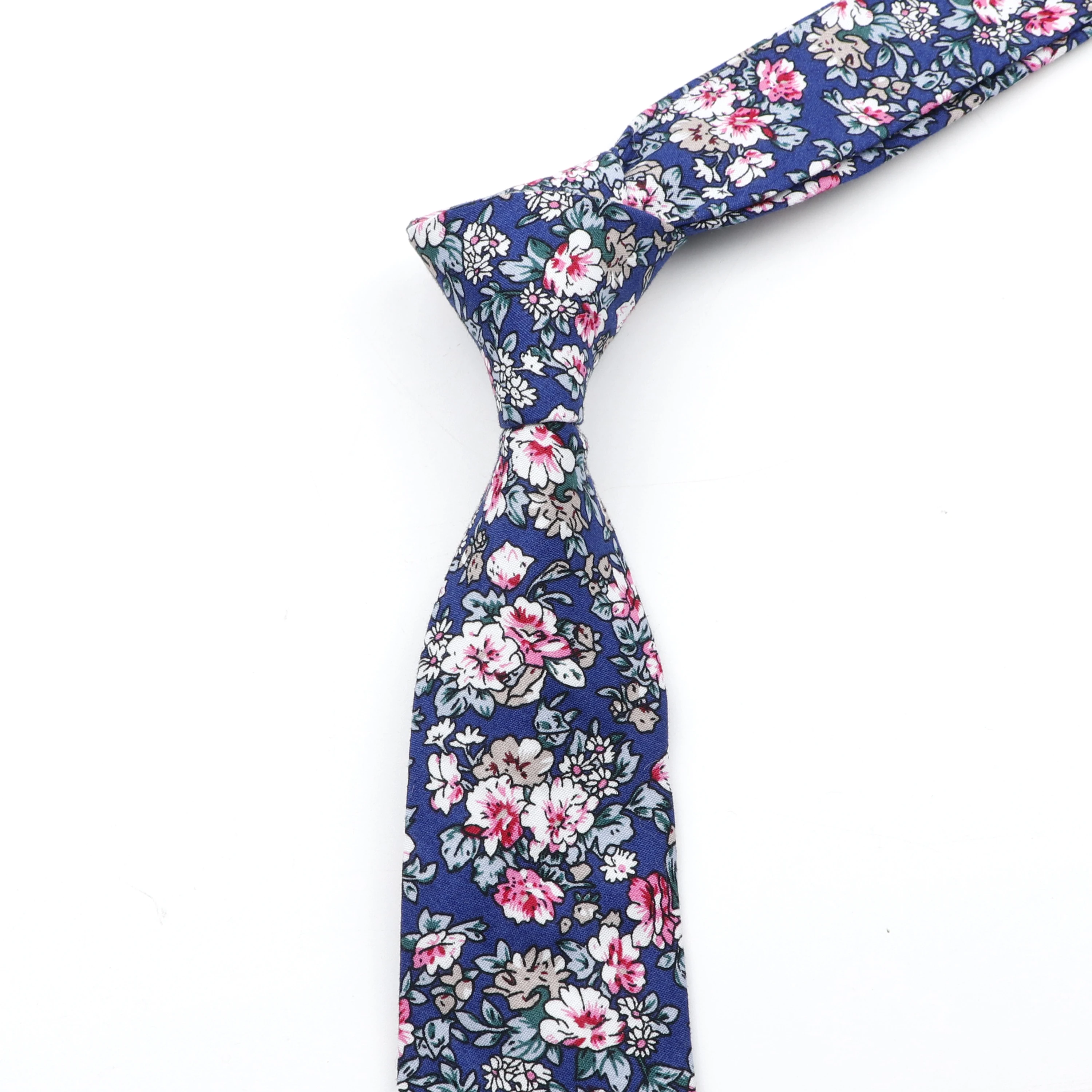 Fancy Printed Floral NeckTies For Men Women Wedding Party Casual Afternoon Tea 100% Cotton Slim Tie Handmade Gravata Suit Collar