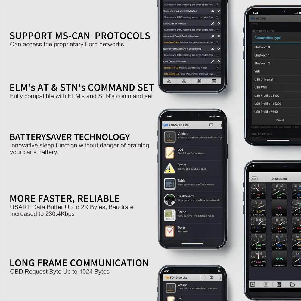 Vgate elm327 vLinker FD OBD2 WiFi Scan Tool, Diagnostic Code Reader for iOS, Android, and Windows