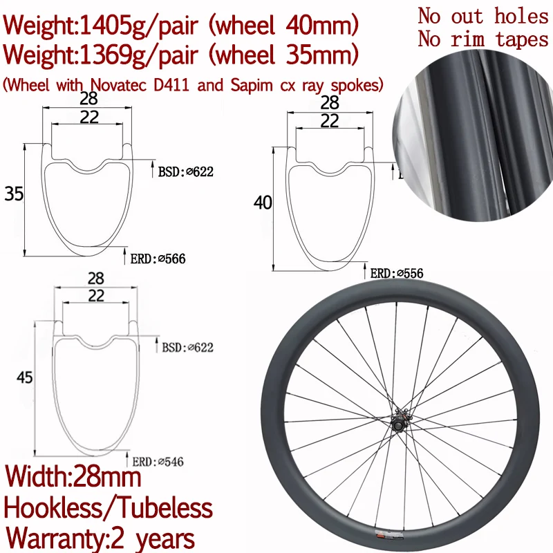 

Light width 28mm carbon road bike disc wheel 35 40 45 hookless gravel wheels cyclocross bicycle disc wheelset cx ray spokes 700c