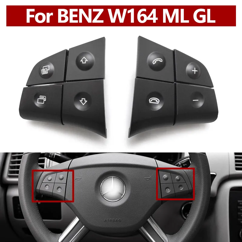 Car Multi-function Steering Wheel Push Buttons Phone Control Switch Key For Mercedes Benz W164 W245 W251 ML GL 300 350 400 450