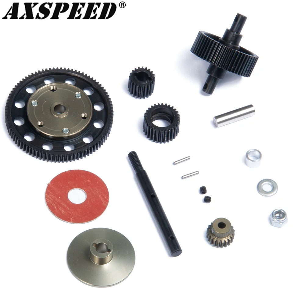 AXSPEED Steel Transmission Gear Set with Motor Gears for Axial SCX10 II 90047 90104 Wraith 1/10 RC Crawler Car Upgrade Parts