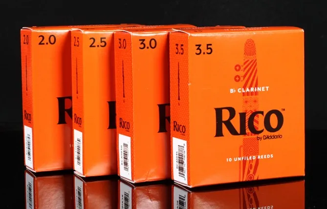 Rico by D\'Addario Bb Clarinet Reeds, Strength 2/2.5/3/3.5, Single Piece or Box of 10 Available