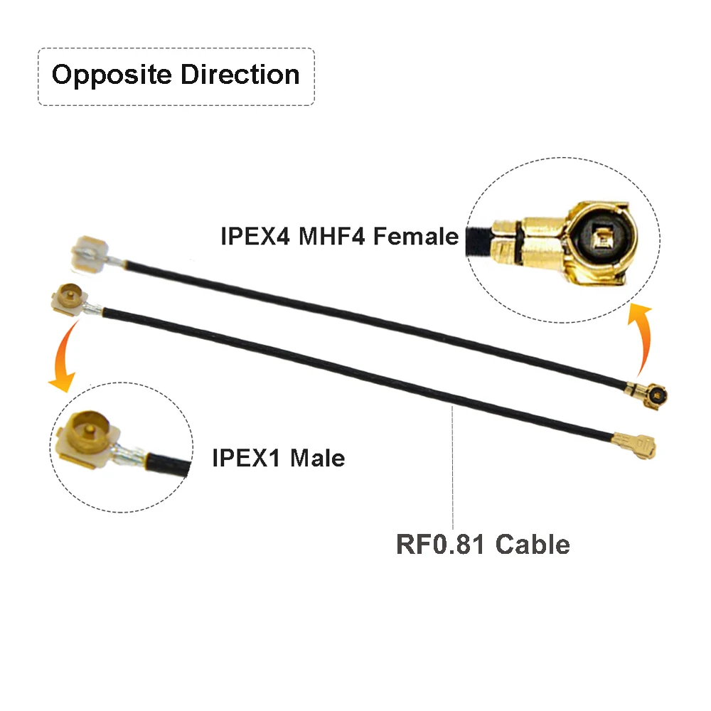 5PCS RF0.81 Cable IPEX4 MHF4 Female to IPEX4 MHF4 Female Connector RF Coaxial Pigtail WIFI Antenna Extension Cord Jumper Adapter