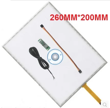 260*200 MM New 12.1 inch Resistance touch panel 4 line touch screen with USB driver card