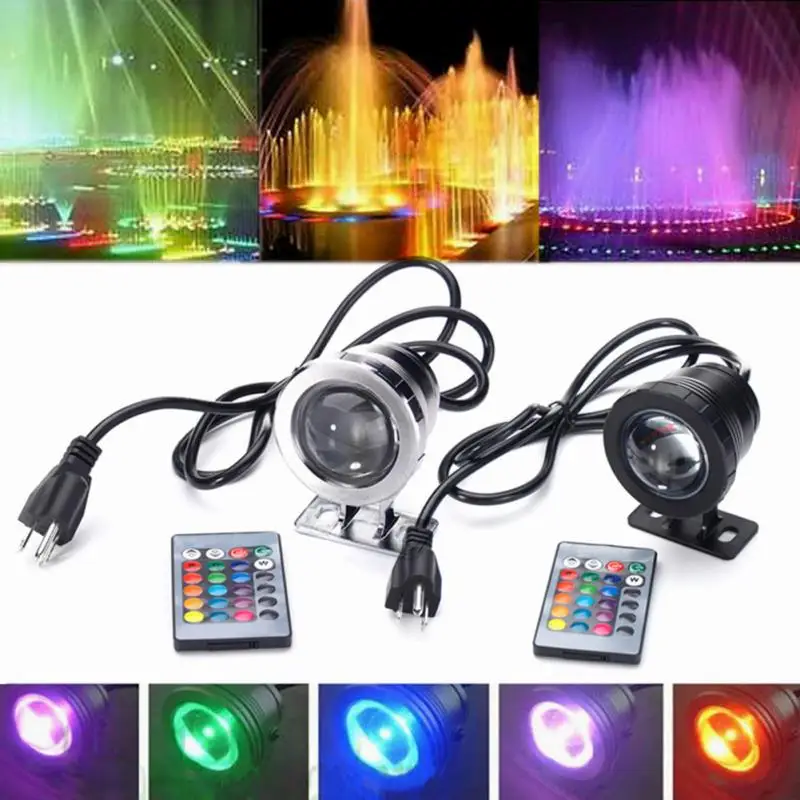 US/EU 10W 15W Underwater RGB Aquarium Light LED Floodlight Outdoor Waterproof Garden Spotlight Lamp for Fountain Swim Pool Pond