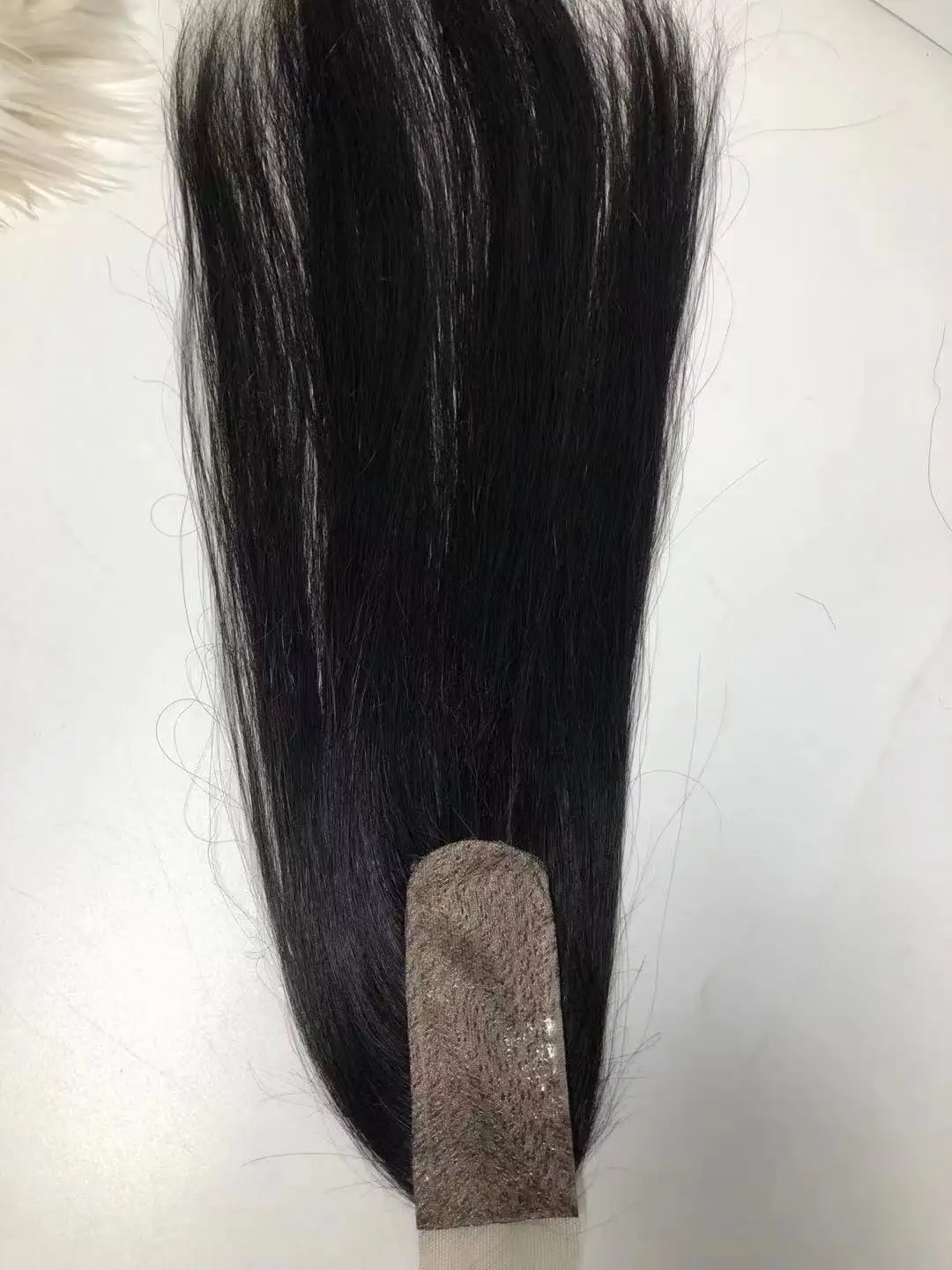 Human hair machine made closure 18 inches